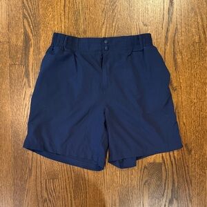 BURLEBO Dark Blue Elastic Waist Shorts